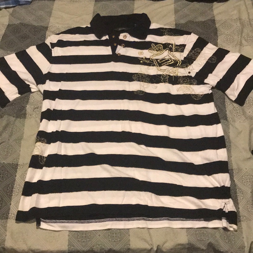 Sean John black and white polo shirt